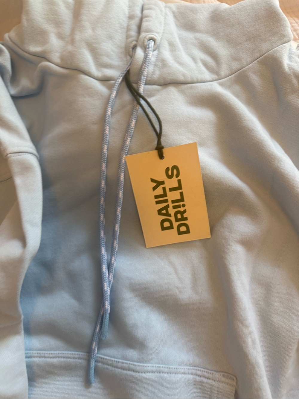 NWT Daily Drills Monochrome Oversized Paracord Hoodie in Powder